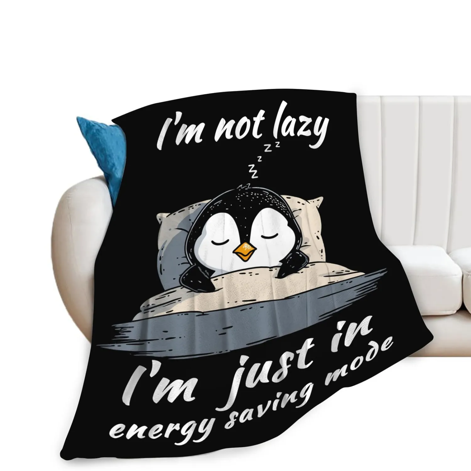 Penguin Blanket for Girls Women Boys Men Adults Kids Soft Cozy Fleece Sleeping Penguin Throw Blankets Gifts Warm Flannel Plush Lightweight Decor for Couch Bed Sofa 80"X60"