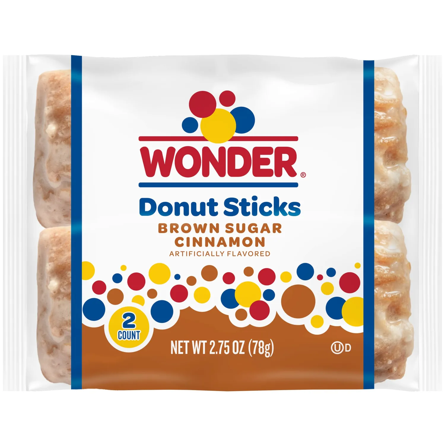 Wonder Brown Sugar Cinnamon Flavored Donut Sticks, Portable & Sharable Donut Sticks, 2 Count