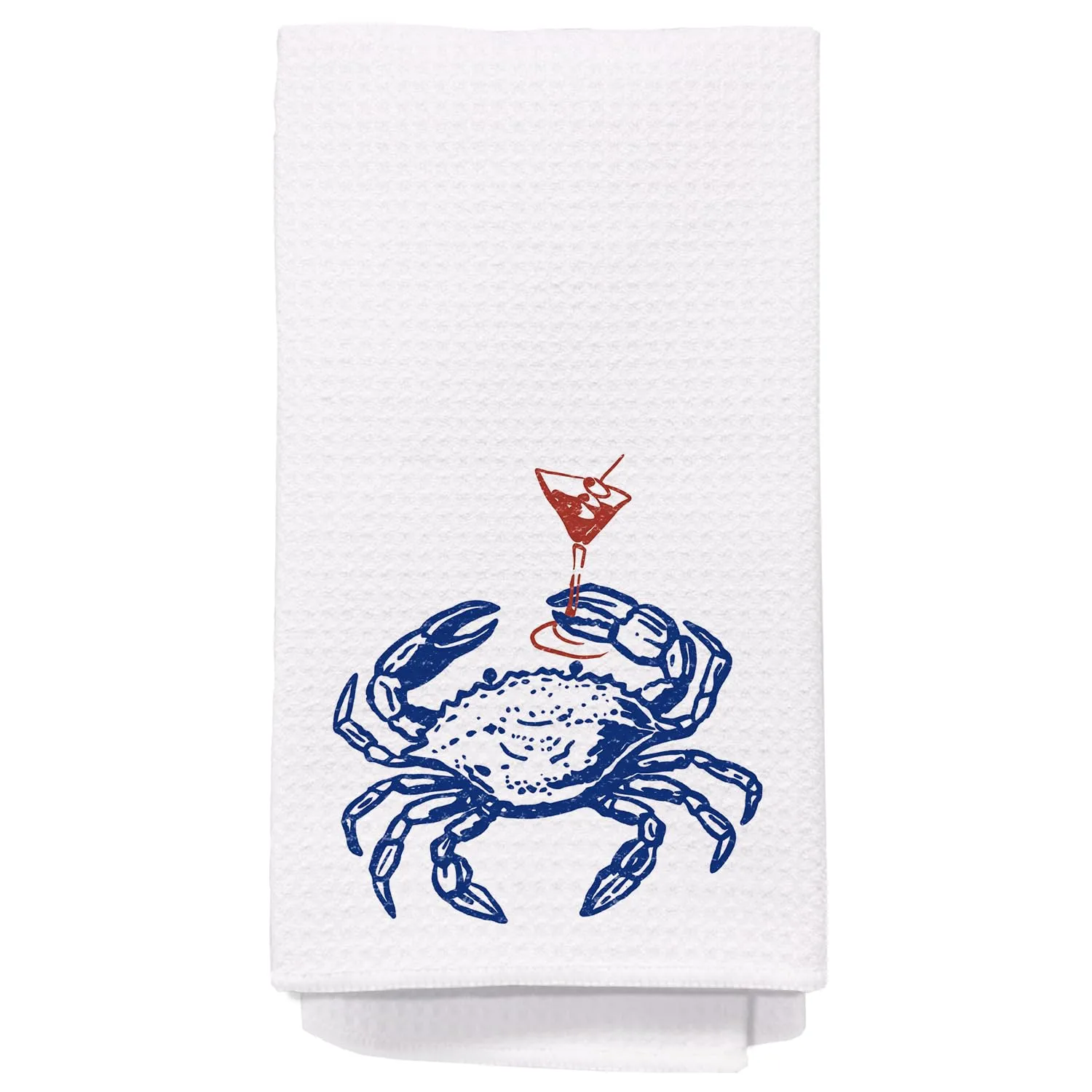 Crab Decor Towels, Crab Party Decorations Dish Tea Towels for Kitchen, Coastal Beach Nautical Hand Towels for Bathroom, 16x24 Inch