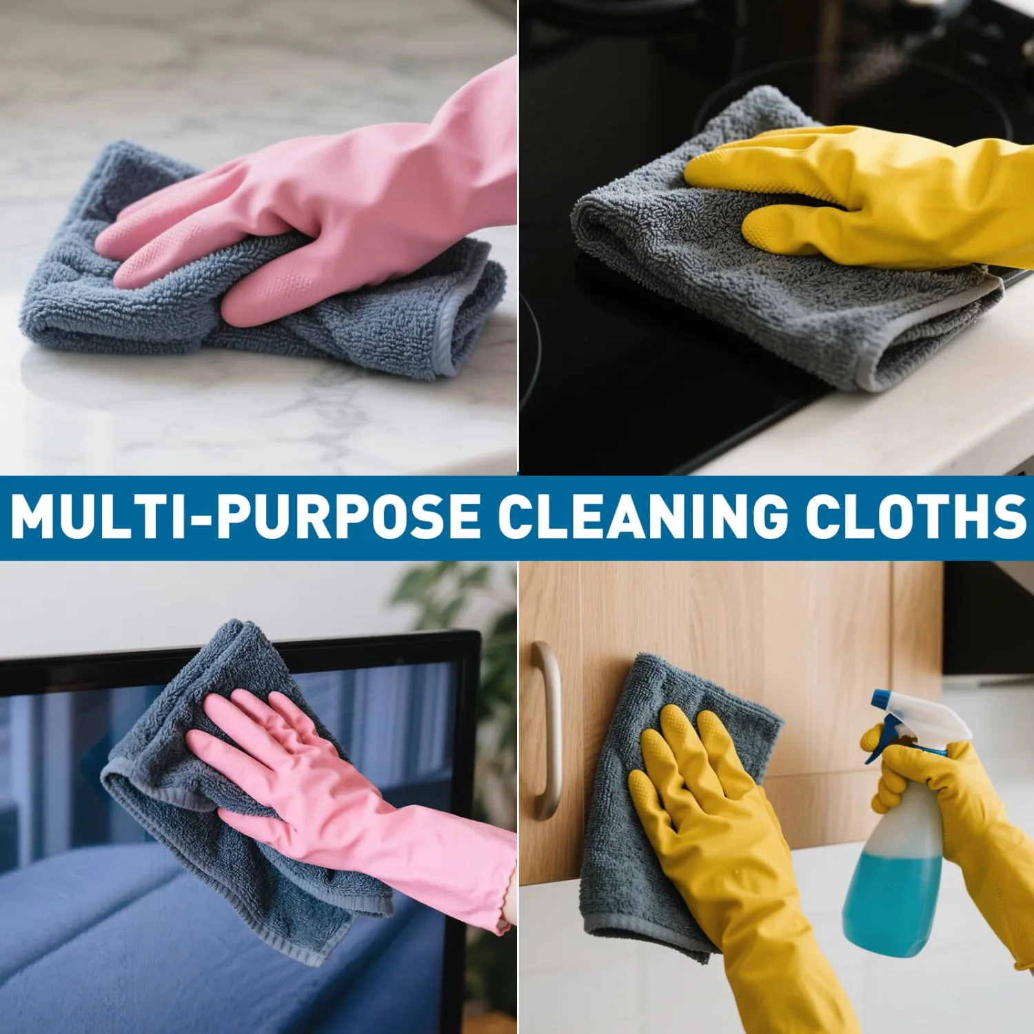 Microfiber Cleaning Cloths Bulk Pack-18 Pack, Microfiber Towels Bulk, Towels for Cars, Cleaning Rags Gray (12x12 inches)