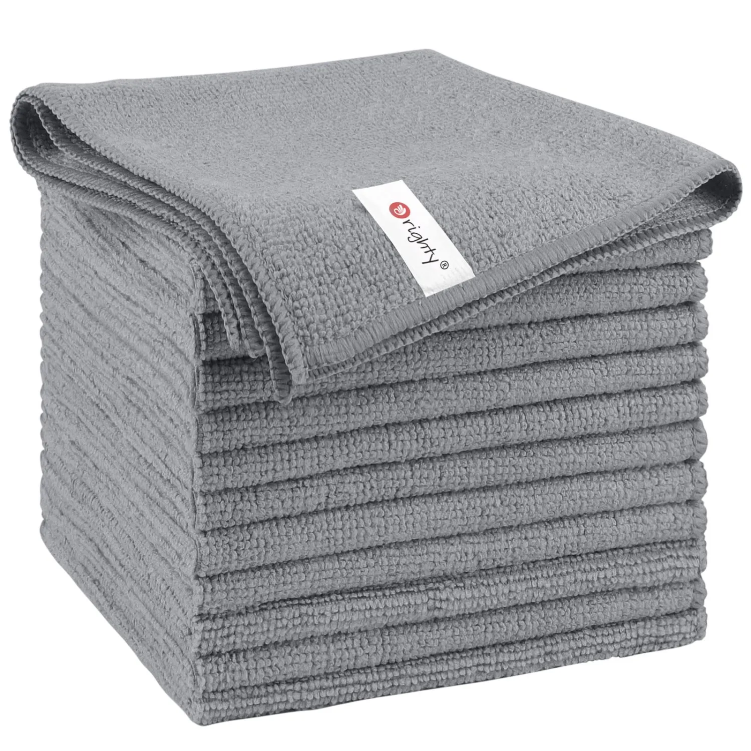 Orighty Microfiber Cleaning Cloth, 12 Pack Microfiber Towels for Cars, Highly Absorbent Car Cleaning Supplies, Lint Free Cloths Clean Rags for Car Care, House, Kitchen, 12x12 inch, Grey