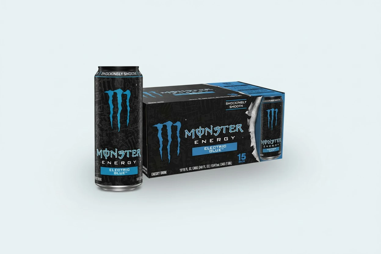 Monster Energy Electric Blue, Energy Drink, 16 Ounce (Pack of 15)