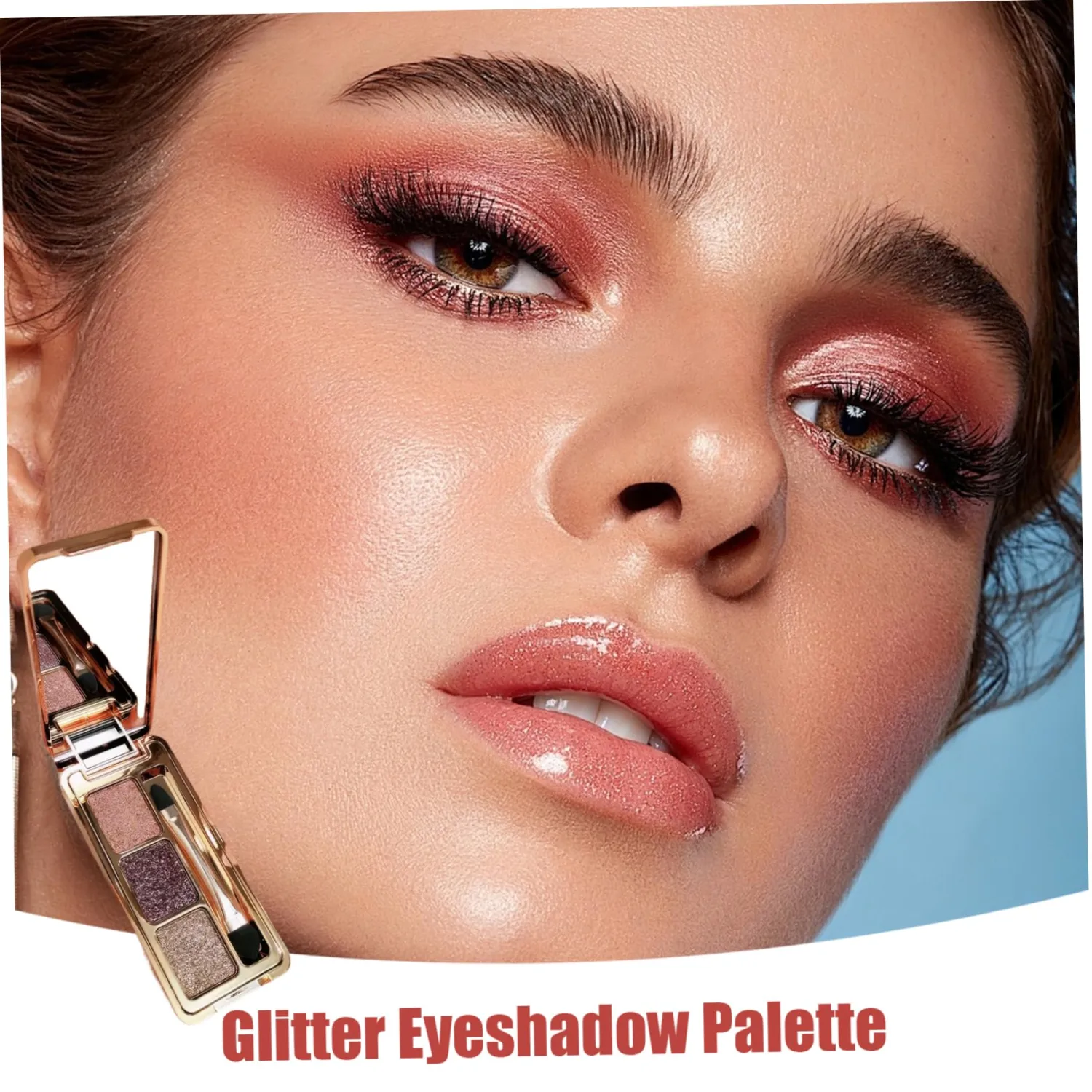 Shimmer Eyeshadow Glitter Eyeshadow Palette, 3 Colors, Highly Pigmented Long Lasting Shimmer Palette, Waterproof Makeup Palettes for Women Gifts