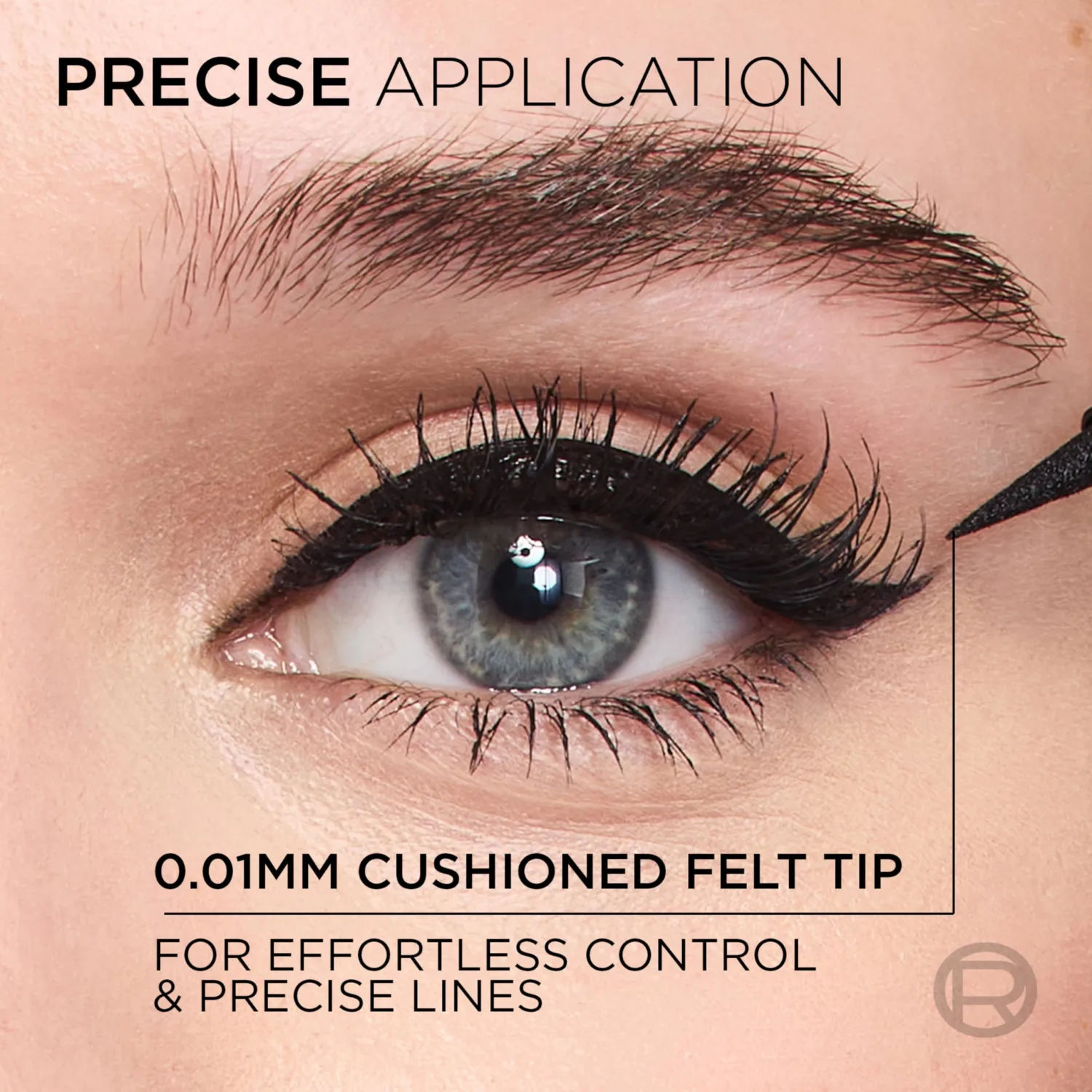 L'Oreal Paris Haute Precision Waterproof Liquid Eyeliner, Smudge-Proof Eye Liner with Micro-Tip, for up to 28HR Eye Makeup Wear, 010 Black Silk