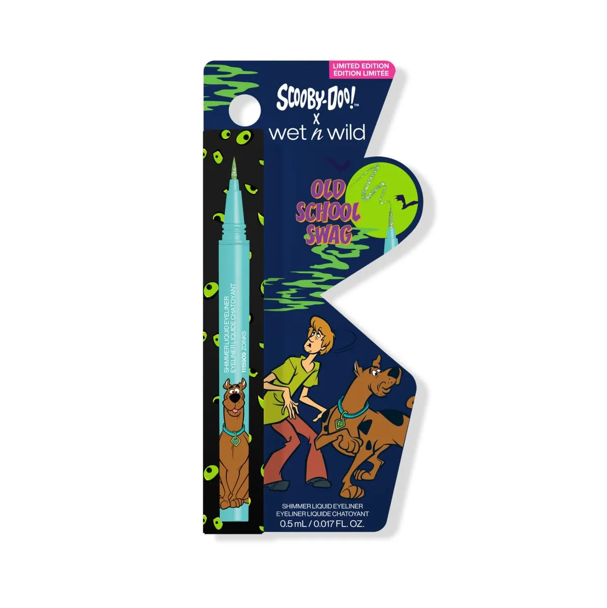 wet n wild Scooby Doo Old School Swag Shimmer Liquid Eyeliner – Glitter-Infused Formula for Bold Eye Looks, Easy Glide Precision Tip, Cruelty-Free & Vegan - Zoinks