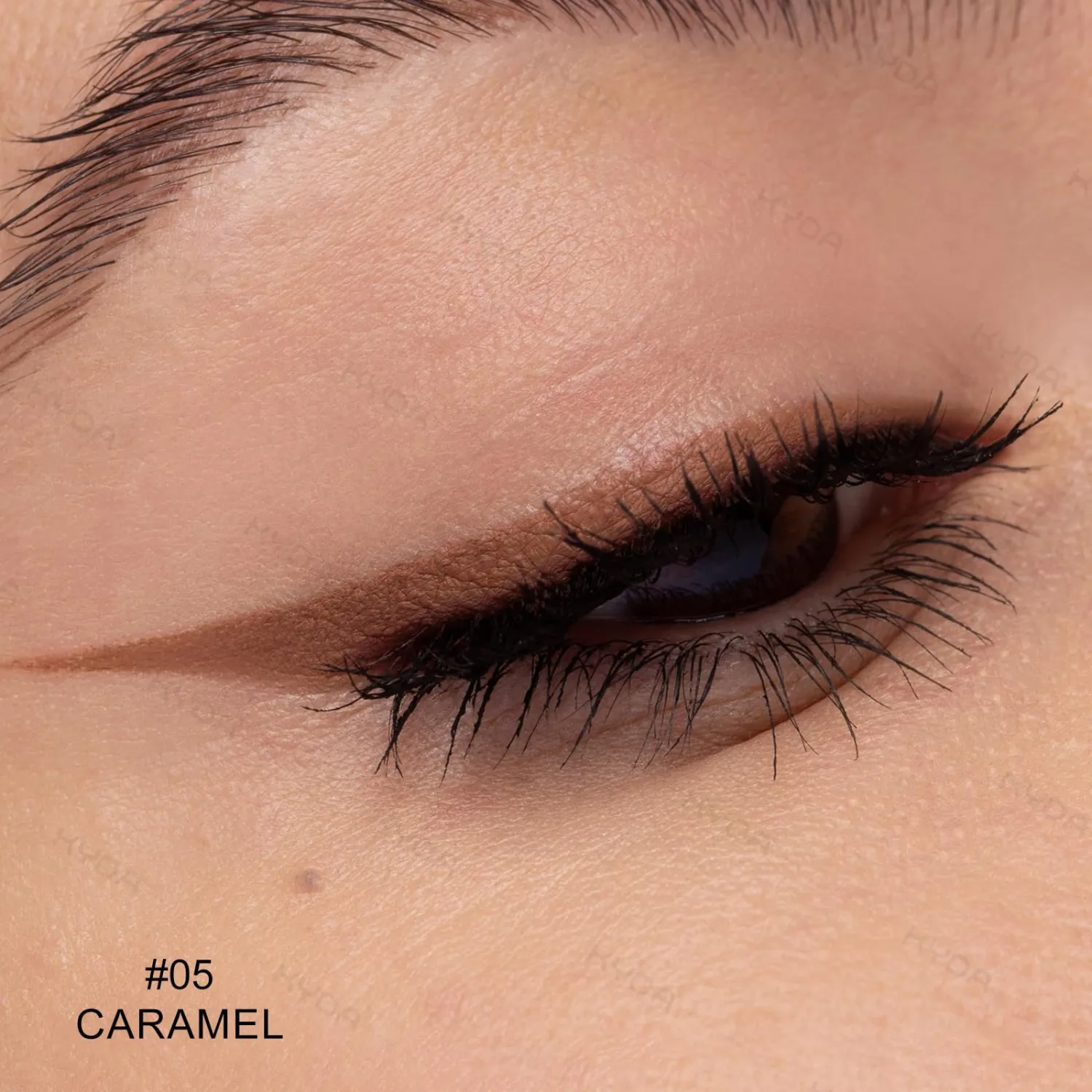 KYDA Brown Gel Eyeliner, Lasting Waterproof Cream Eyeliner & Eyebrow Makeup, High Pigment Smudge-proof Formula, Waterline Matte Eye Liner with Brush, Natural Brow Pomade Set, Caramel