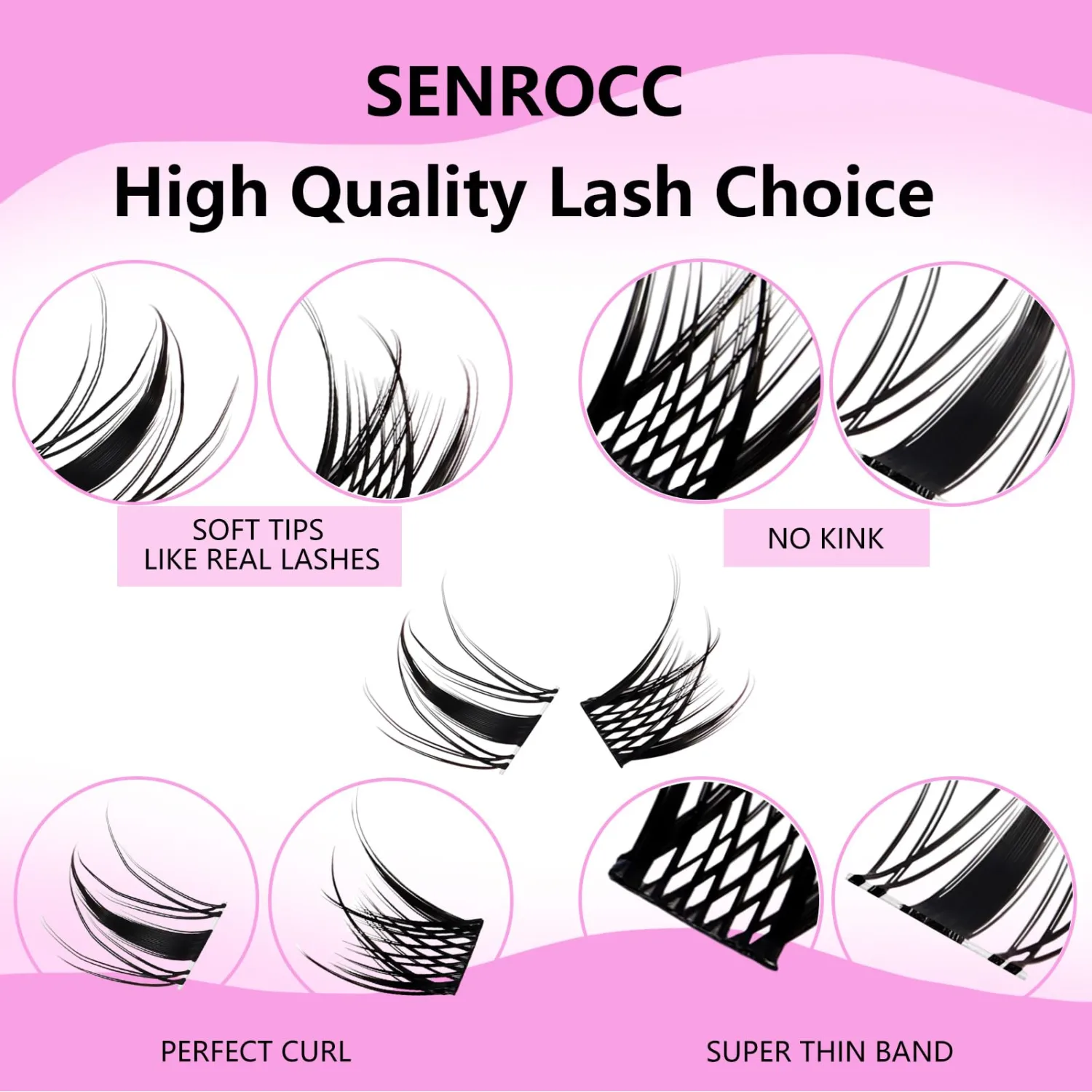 Lash Clusters Wispy Individual Lashes DIY Eyelash Extension 8-14mm Cluster Lashes D Curl Natural Look Mixed Tray Individual Lash Extensions (QF/D04-0.07D-8-14)