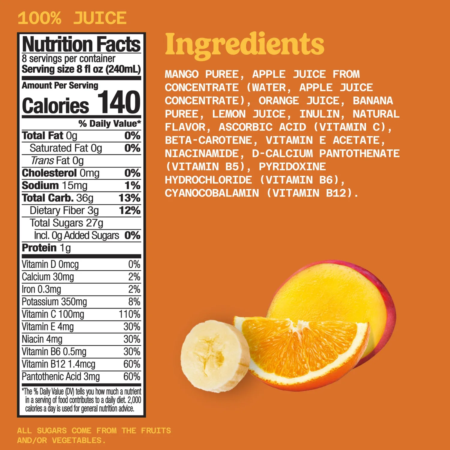 NAKED JUICE Mighty Mango, Specialty Large Juice, 64 Fl Oz
