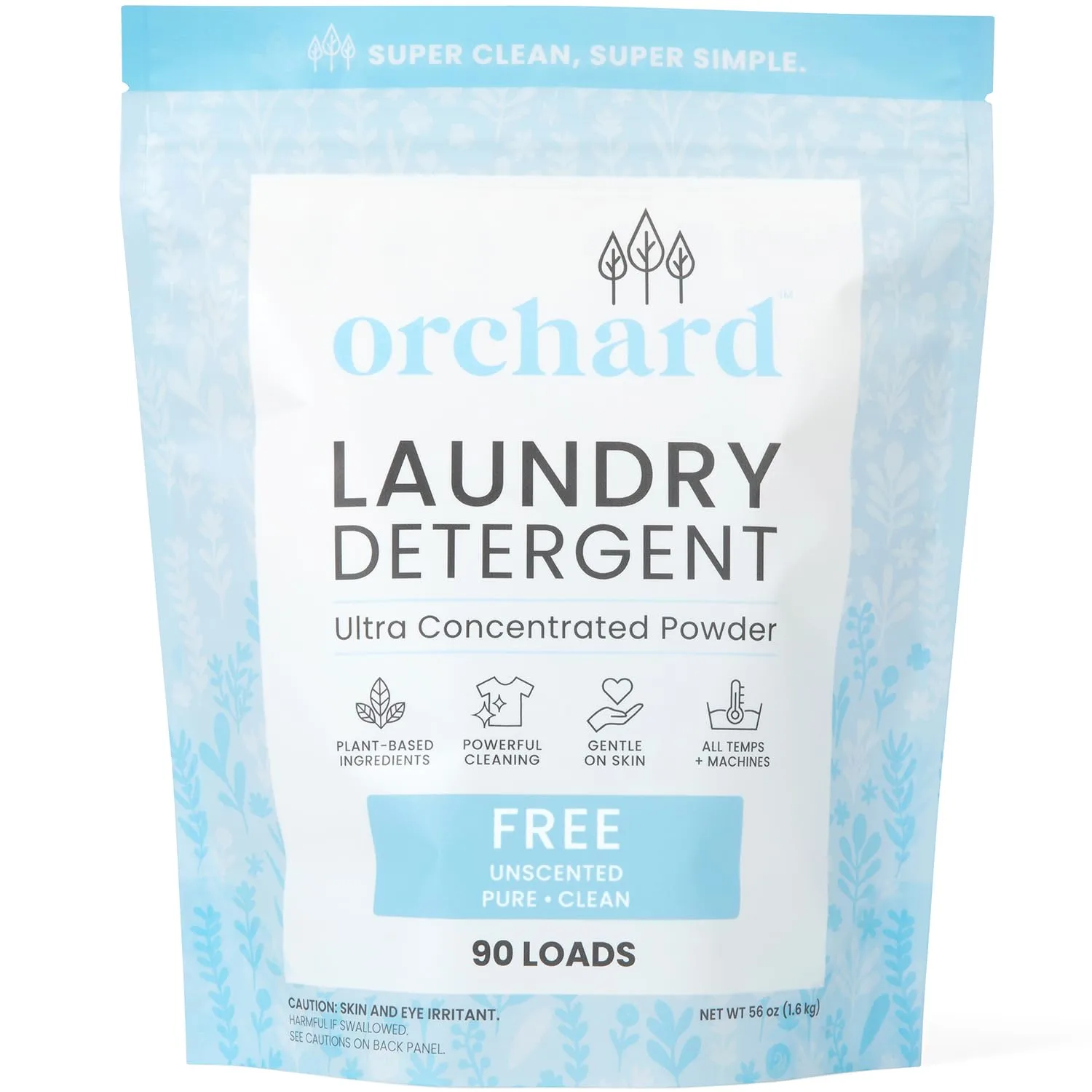 Orchard Laundry Detergent Powder Natural Deep Cleaning Laundry Powder for Sensitive Skin - Fragrance Free - Plant Based Effective Ingredients - 3.5lbs - Enzyme-Powered, Eco Friendly Detergent
