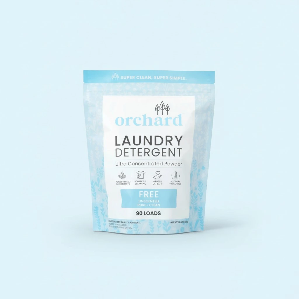 Orchard Laundry Detergent Powder Natural Deep Cleaning Laundry Powder for Sensitive Skin - Fragrance Free - Plant Based Effective Ingredients - 3.5lbs - Enzyme-Powered, Eco Friendly Detergent