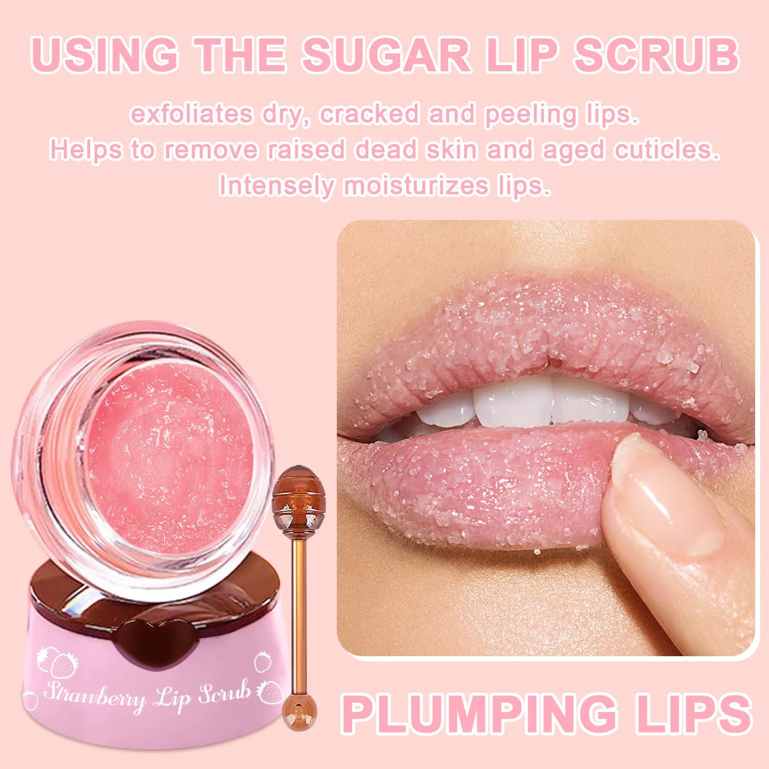 4 PCS Bee Lip Balm Honey Pot, Hydrating Lip Mask & Lip Scrub Set, Watermelon Strawberry Apple Lime Peach Moisturizing Lip Sleeping Mask Prevention Dry and Cracked, Reduce Lip Lines