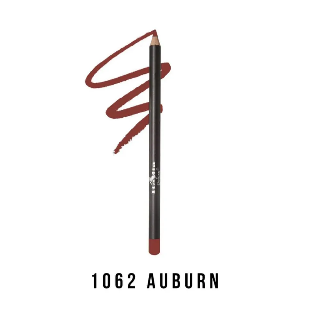 12 pcs Italia-Deluxe Ultra Fine Lip liner, Creamy, Long Lasting, High Pigmented Pencil (1062 Auburn)