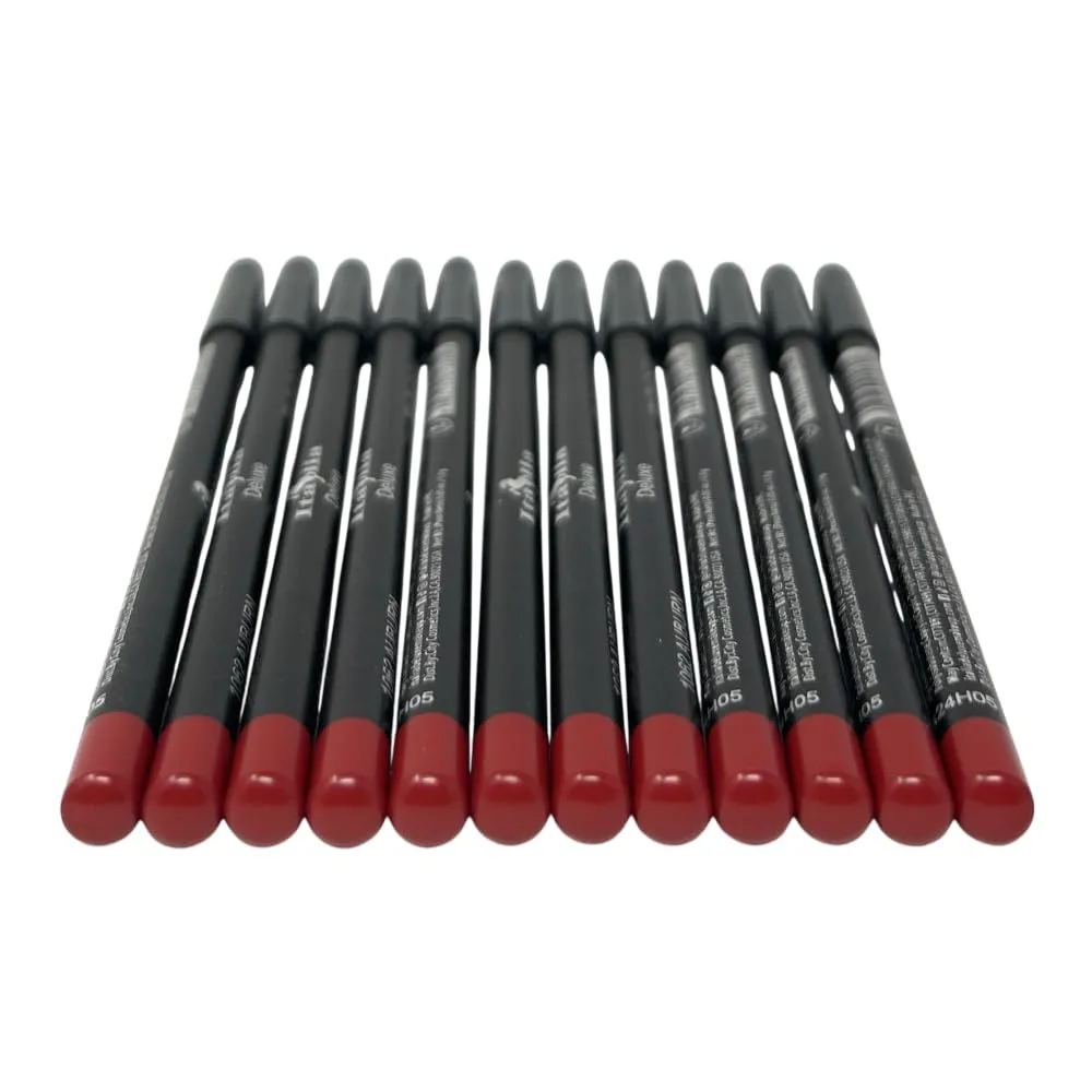 12 pcs Italia-Deluxe Ultra Fine Lip liner, Creamy, Long Lasting, High Pigmented Pencil (1062 Auburn)