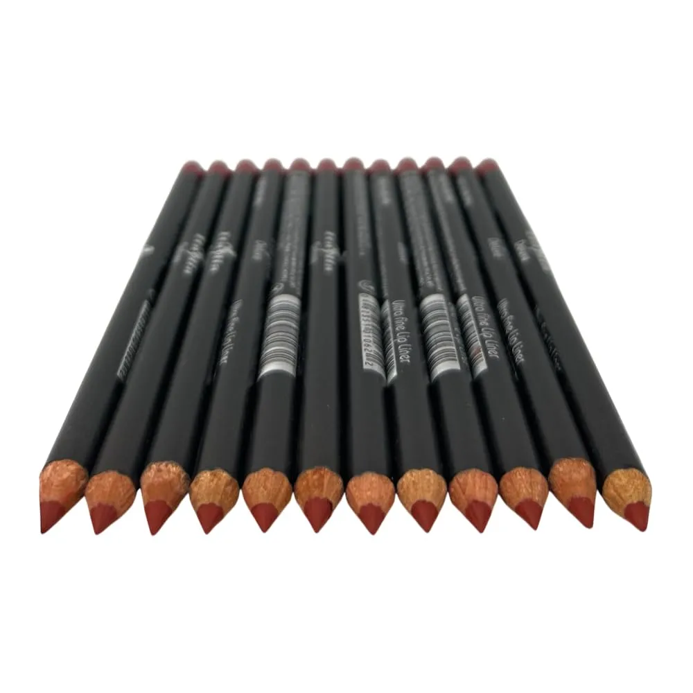 12 pcs Italia-Deluxe Ultra Fine Lip liner, Creamy, Long Lasting, High Pigmented Pencil (1062 Auburn)