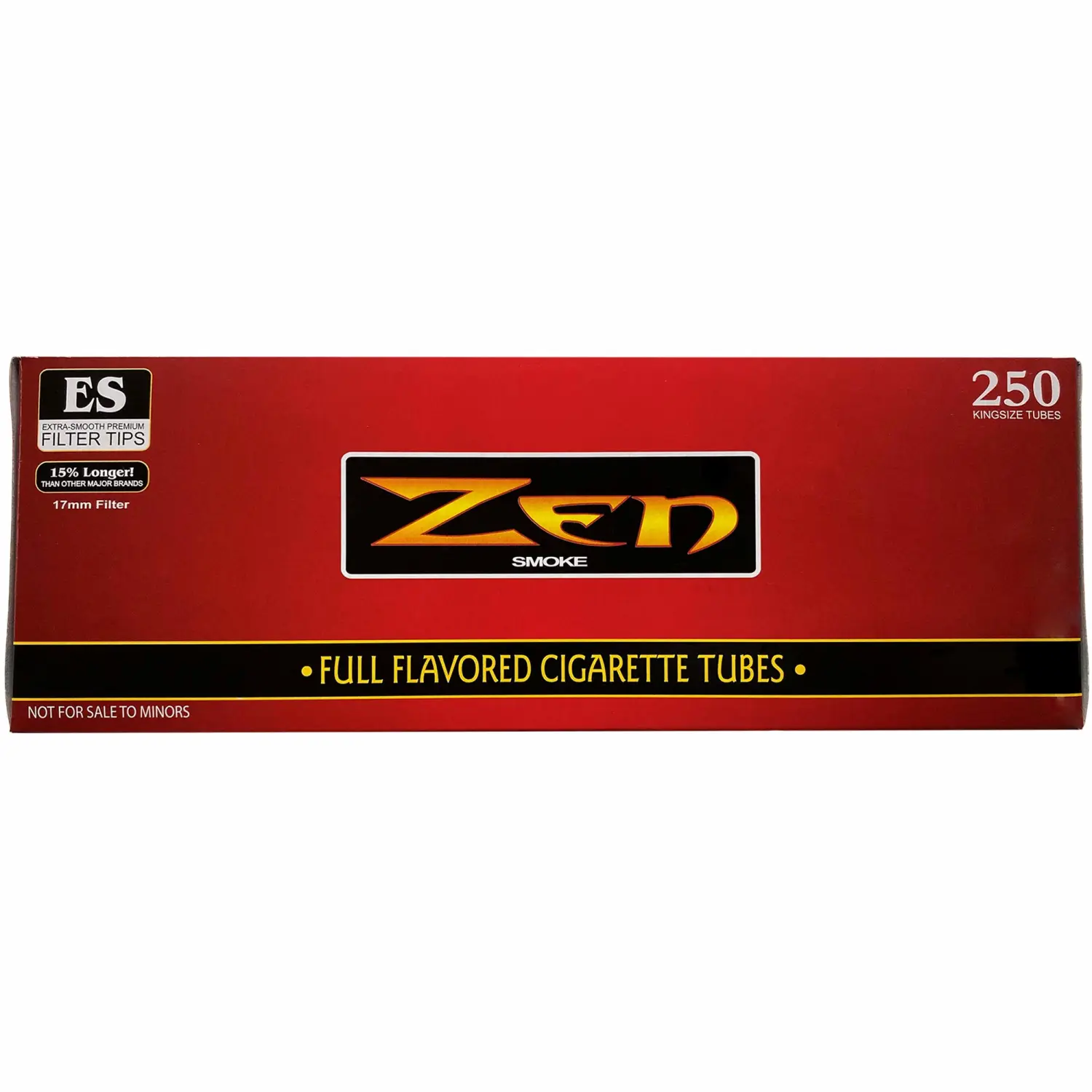 Zen Cigarette Tubes | Regular | King Size - Red Box | 2 Pack | 500 Tubes | Includes American Rolling Scoop Card