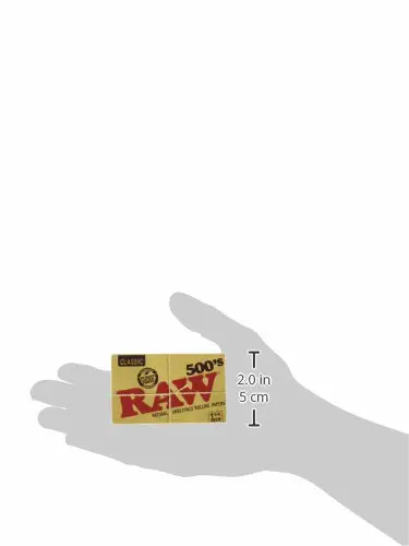 RAW 500's Classic Natural Unrefined Rolling Paper 1 1/4 79mm Size (1 Pack)