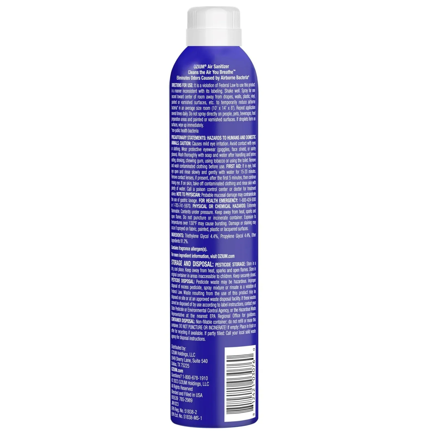 Ozium 8 Oz. Air Sanitizer & Odor Eliminator for Homes, Cars, Offices and More, Original Scent, Pack of 1