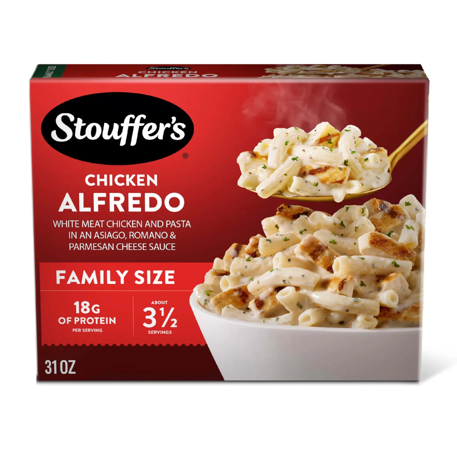 Stouffer's Chicken Alfredo Pasta, Family Size, Frozen Chicken Pasta, Frozen Dinners 31 oz