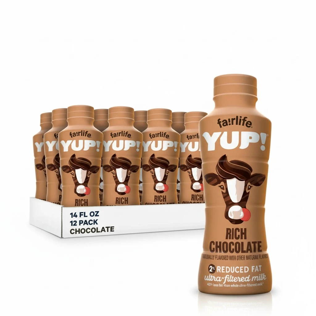 fairlife YUP! Low Fat, Ultra-Filtered Milk, Rich Chocolate Flavor, All Natural Flavors (Packaging May Vary), 14 Fl Oz (Pack of 12)