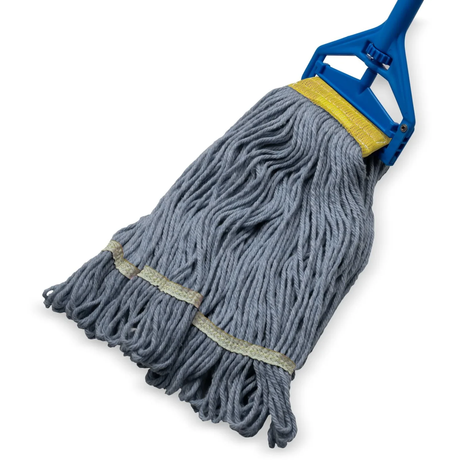 SPARTA 369513B14 FLO-PAC Cotton Mop Head, Loop-Ended, 5 Inch Color-Coded Yellow Headhand for Organized Cleaning, Small - 30 Inches Long, Blue with Yellow Band