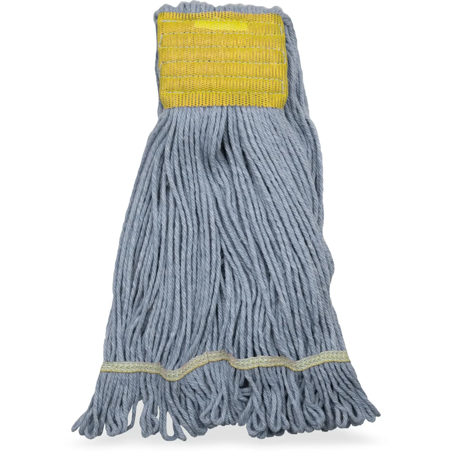 SPARTA 369513B14 FLO-PAC Cotton Mop Head, Loop-Ended, 5 Inch Color-Coded Yellow Headhand for Organized Cleaning, Small - 30 Inches Long, Blue with Yellow Band