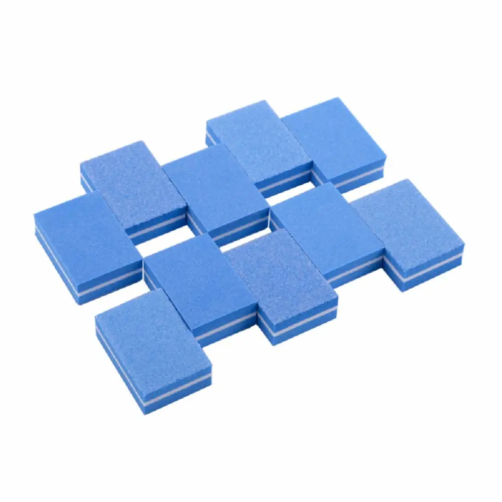 YIMART 20 Pcs Double-sided Mini Nail Buffer Block Colorful Sponge Nail Polish Sanding Buffer Strips Nail File Blocks Manicure Tools (Blue)