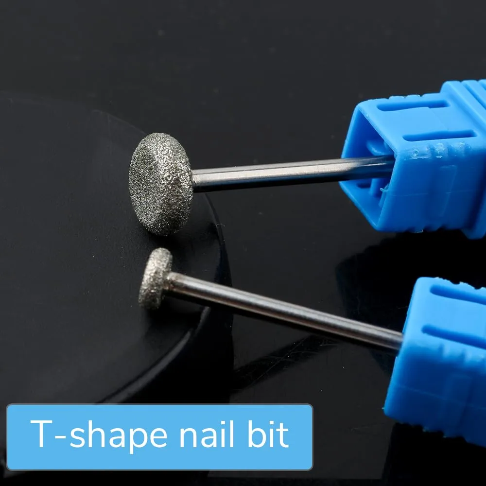 QUNZHAO 2Pcs Diamond Nail Drill Bits Carbide Cuticle Remover Bit for Under Nail Dead Skin Cleaning Cuticle Remove Nail Art Design Manicure(02 set)