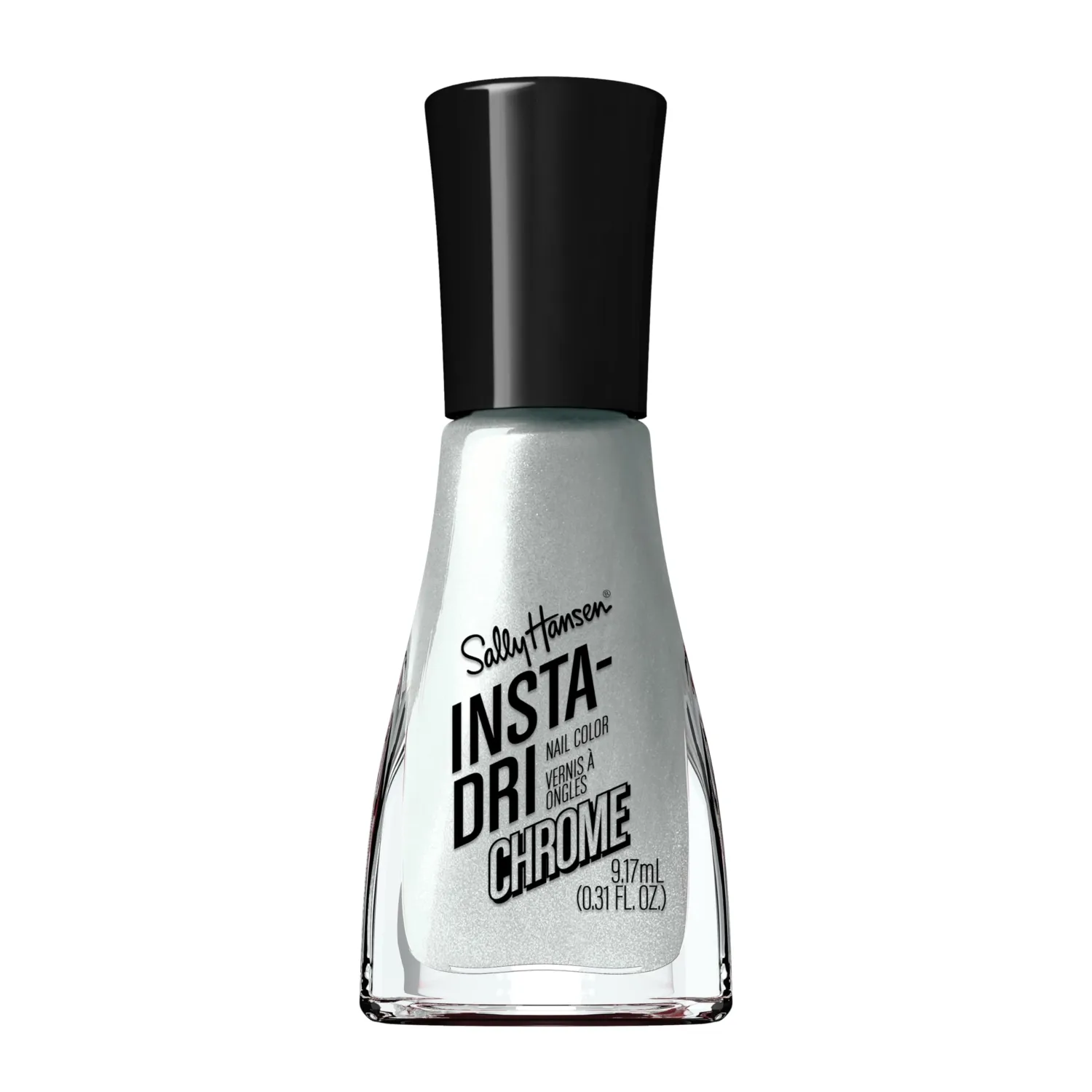 Sally Hansen Insta-Dri Nail Polish Chrome Top Coat | Quick Dry, Long Lasting, Streak-Free Shine, Opaque | Polar Platinum | Metallic Silver Nail Polish