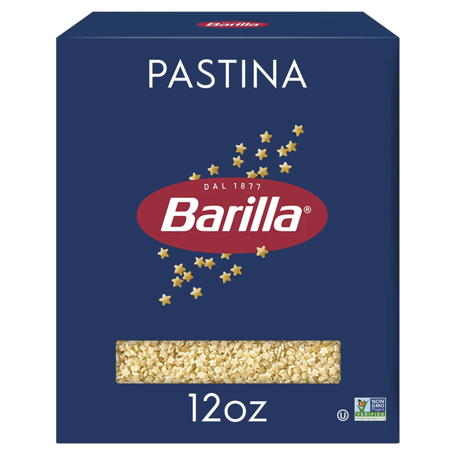 Barilla Pastina Pasta, 12 oz. Box - Non-GMO, Made with Durum Wheat Semolina - Kosher Certified