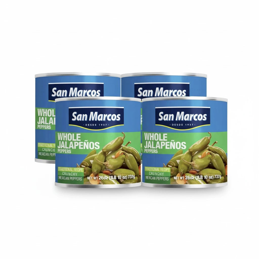 San Marcos Whole Jalapeno Peppers, 26 Ounce (Pack of 4)
