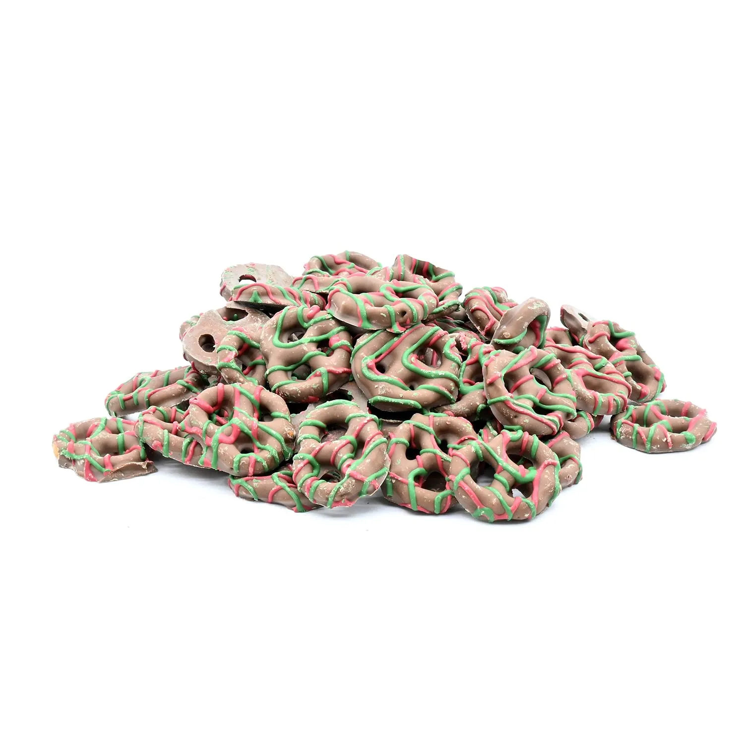 Candy Retailer Christmas Drizzled Chocolate Coated Pretzels 1 Lb