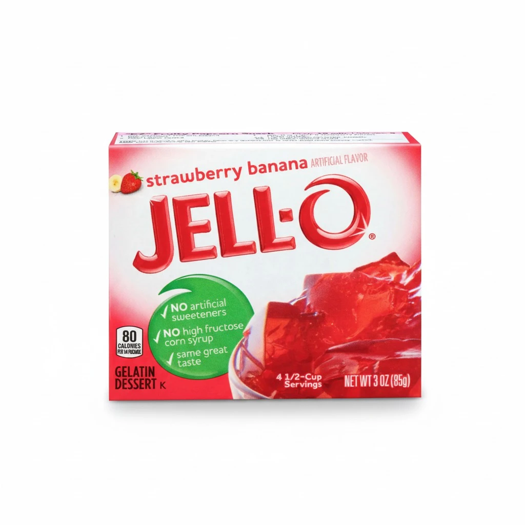 Jell-O Gelatin Dessert, Strawberry Banana, 3 Ounce