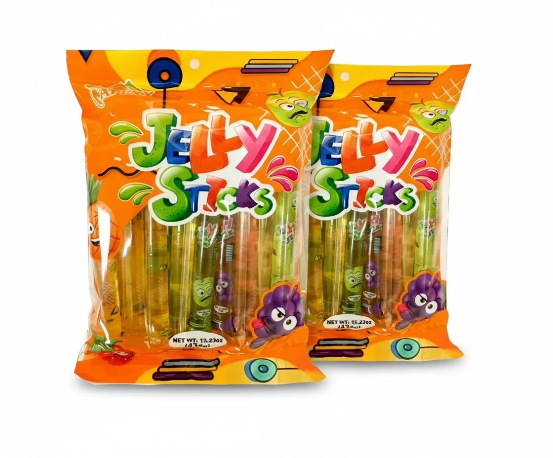 Apexy Jelly Straws, Fruit Jelly Filled Strips, Assorted Fruit Flavor, 15.23oz (15.23oz Pack of 2)