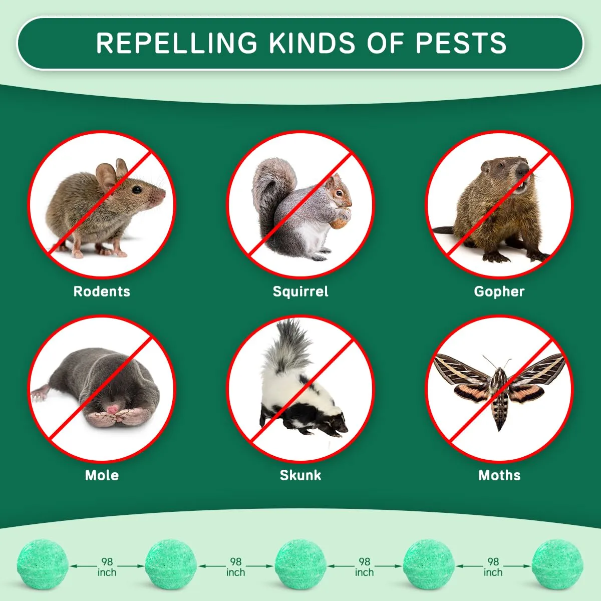 Rodent Mouse Repellent 14 pcs, Peppermint Oil Moth Balls for Mice Rats Deterrent, Natural Pest Control Mothballs for Rodents, Squirrels, Skunk, Mole, Gopher, Pets Safe, Indoor and Outdoor Use