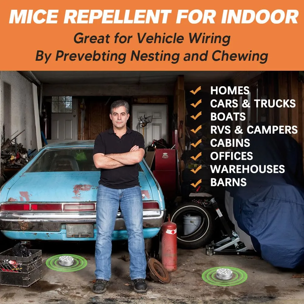 Pest Repellent, Rodent Repellent for Car Engines, Mouse Repellents for Car, RV Mice Repellant, Keep Rodents Out of Car/House, Cars Mouse Repellent Under Hood-2P