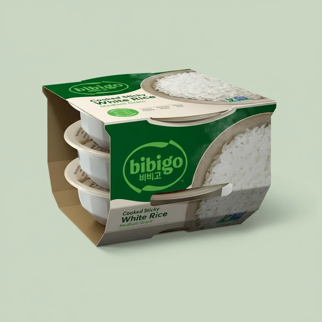 Bibigo Korean Sticky White Rice, Microwavable, Zero Trans Fat, 7.4 Ounce (Pack of 3)