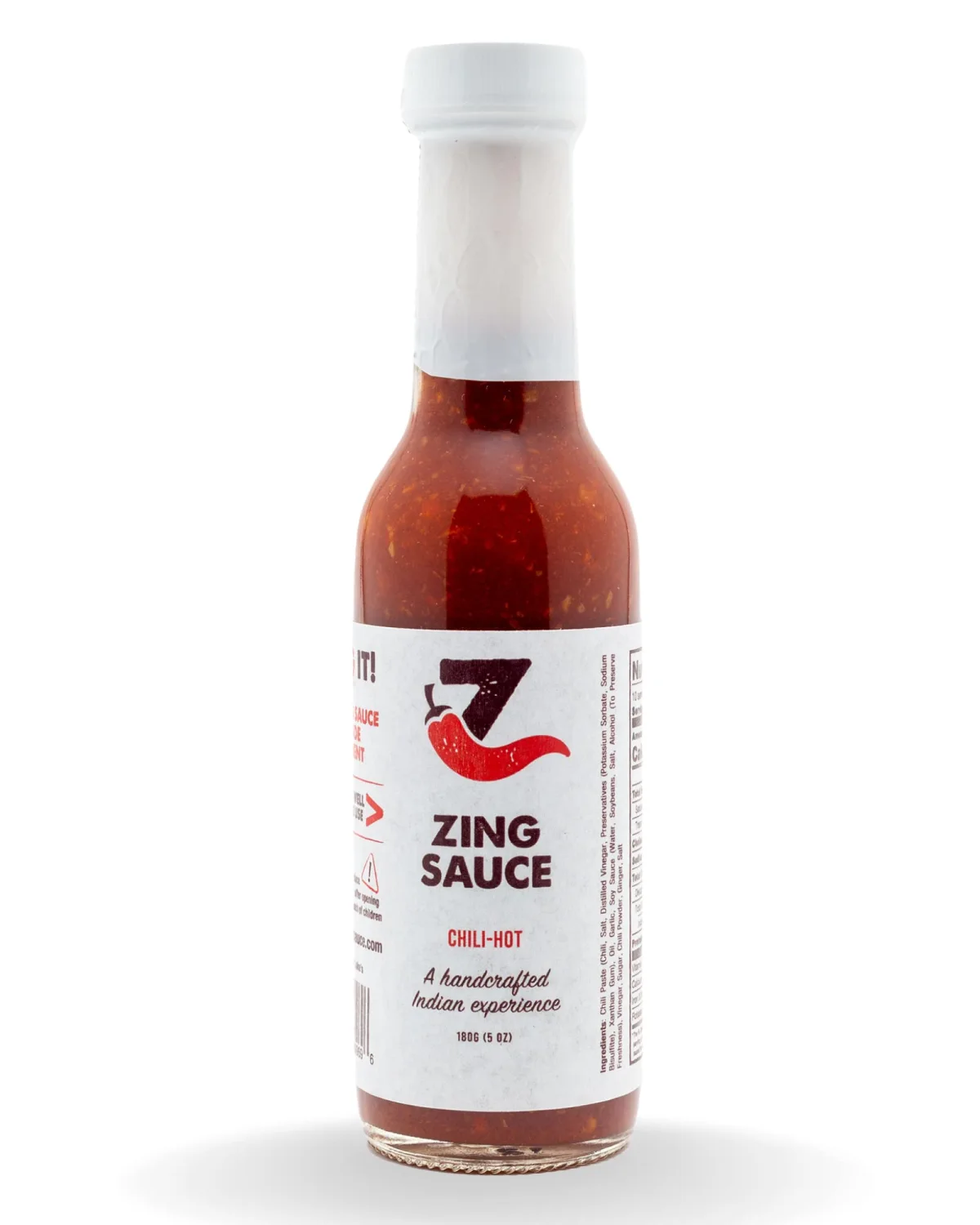 Zing Hot Sambal Oelek Chili Garlic Sauce - Spicy Chili Crisp Indian Sauce. 5 oz Bottle. Chili Paste for Marinade, Condiment, or Dipping Sauce. Vegan Red Asian Chili Sauce