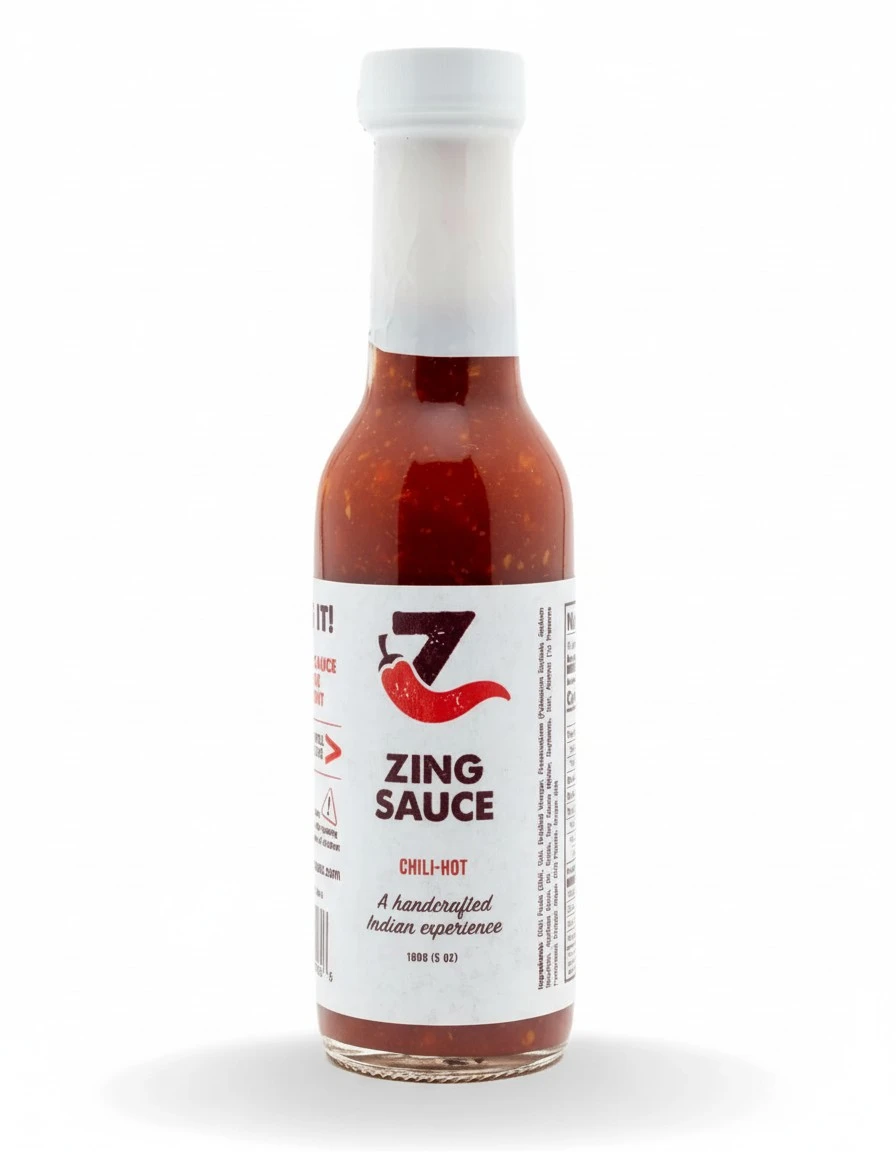 Zing Hot Sambal Oelek Chili Garlic Sauce - Spicy Chili Crisp Indian Sauce. 5 oz Bottle. Chili Paste for Marinade, Condiment, or Dipping Sauce. Vegan Red Asian Chili Sauce