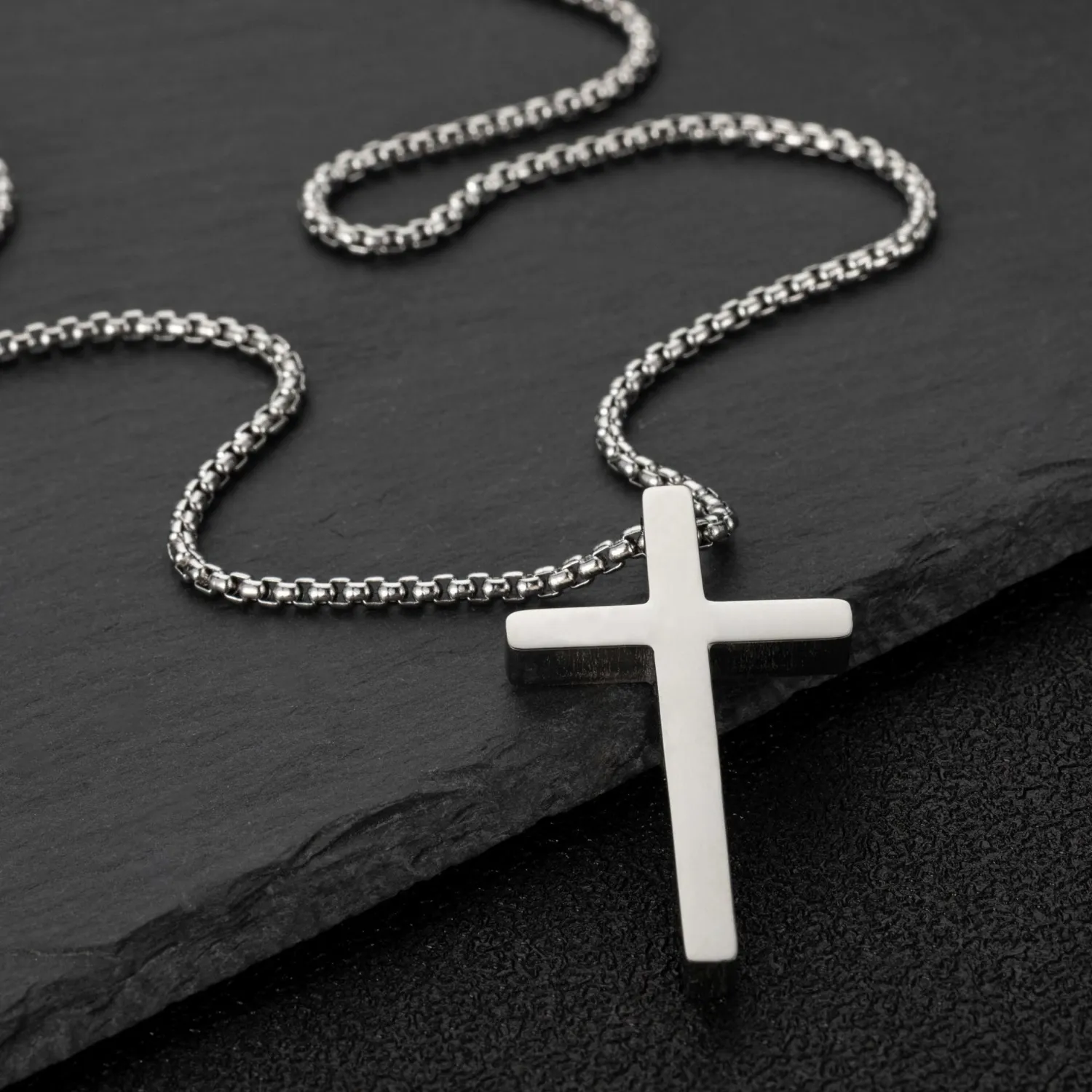 Simple Box Chain Stainless Steel Necklace