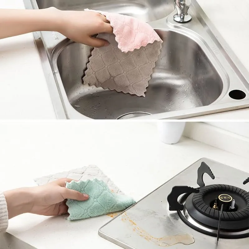 24 Pack Cleaning Cloth Kitchen Cloth, Dish Towels Super Absorbent Coral Velvet Dishtowels, Microfiber Premium Soft Tea Towels, Quick Dry Rags, Multipurpose Reusable Washcloths, Non-Stick Oil Cloths.