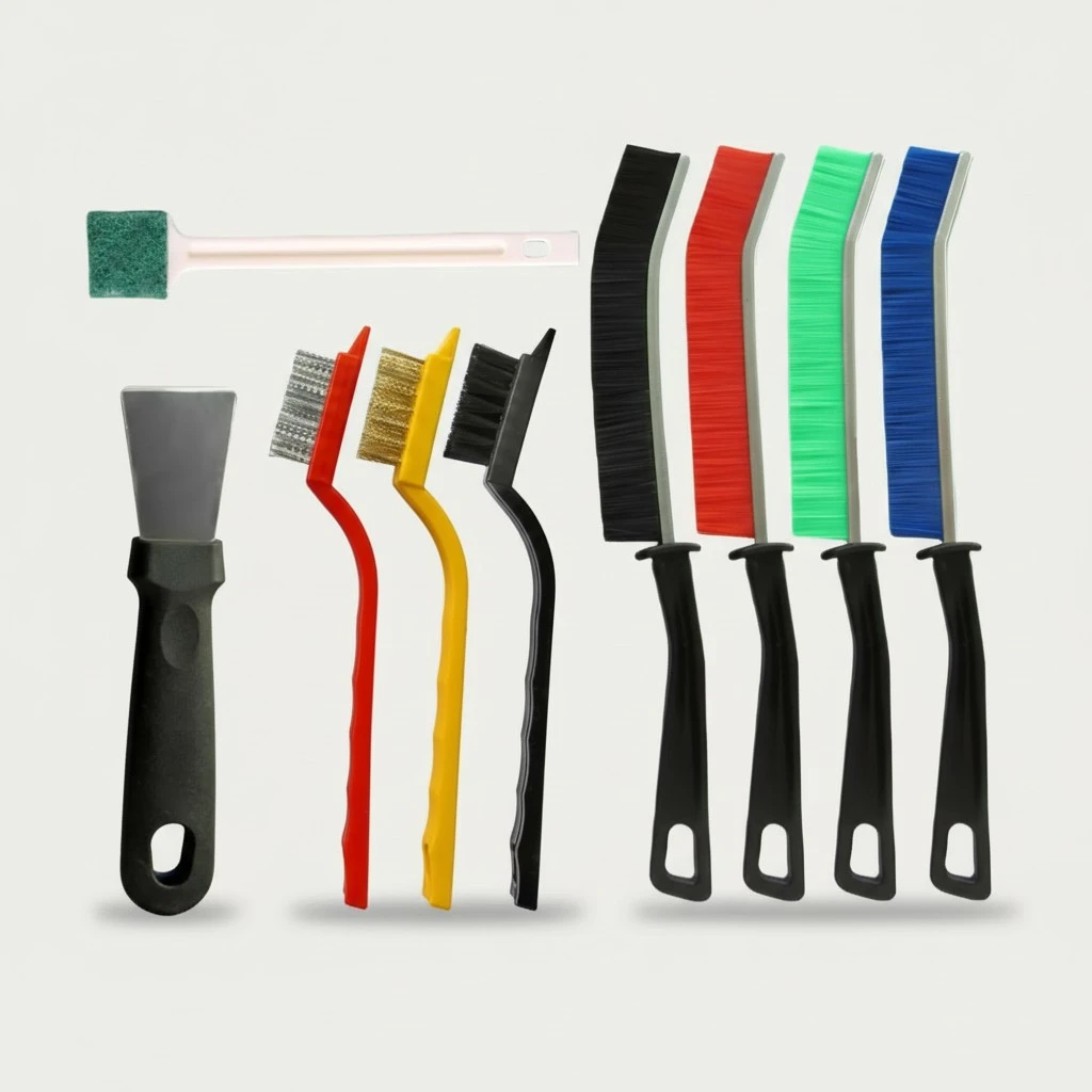 9Pcs Cleaning Brush Set, Small Space Hard Brush, Household Cleaning Product, Suitable for Small Gap Brush Set of Kitchen and Bathroom Tiles