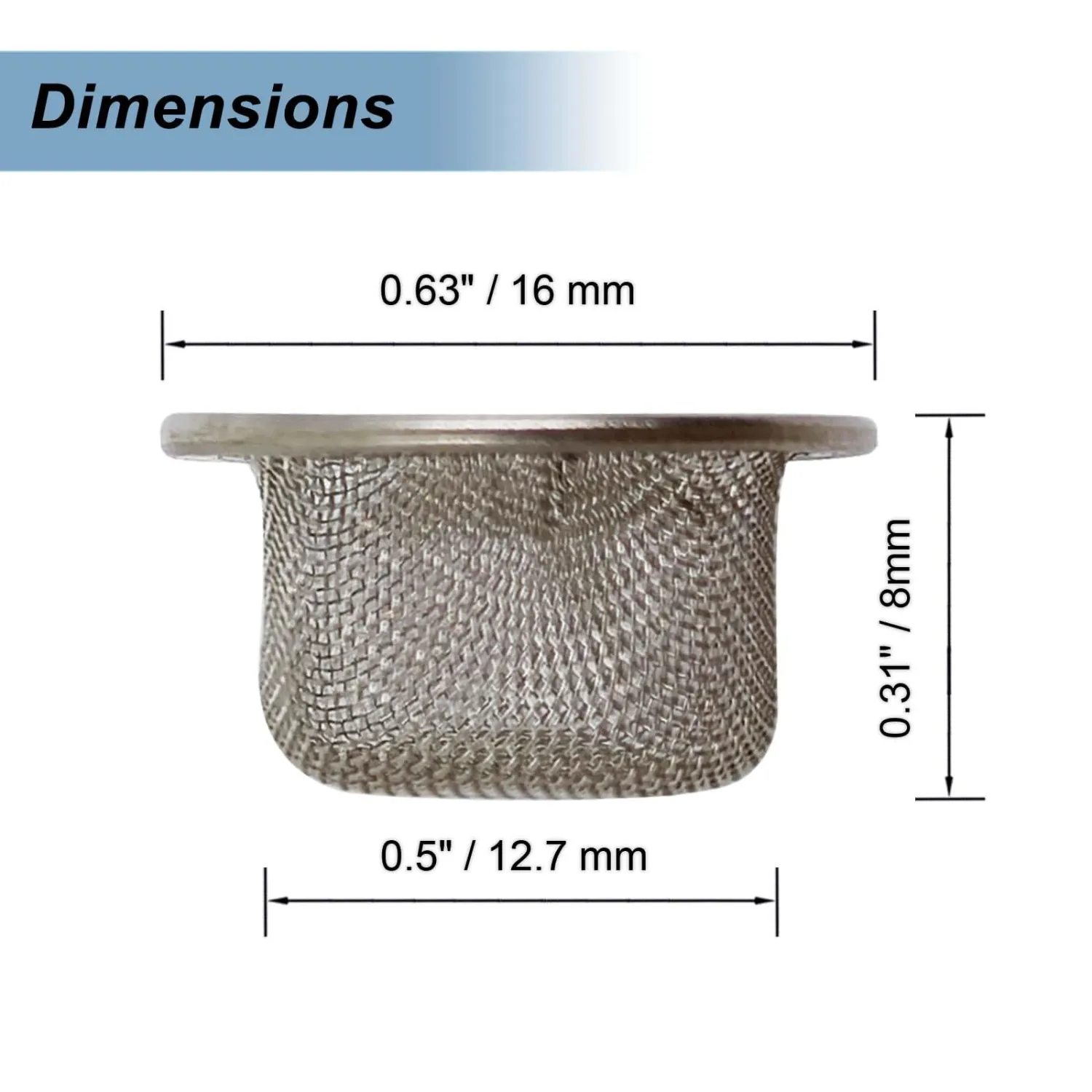 0.5" Pipe Screen Filters 20 pcs Pack with Metal Storage Box Premium Stainless Steel Smoking Bowl Filter 1/2 Inch Concave Mesh Pipes Screens