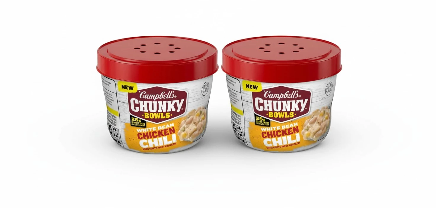 Campbell’s Chunky White Bean Chicken Chili, 15.25 oz Bowl (Pack of 2)