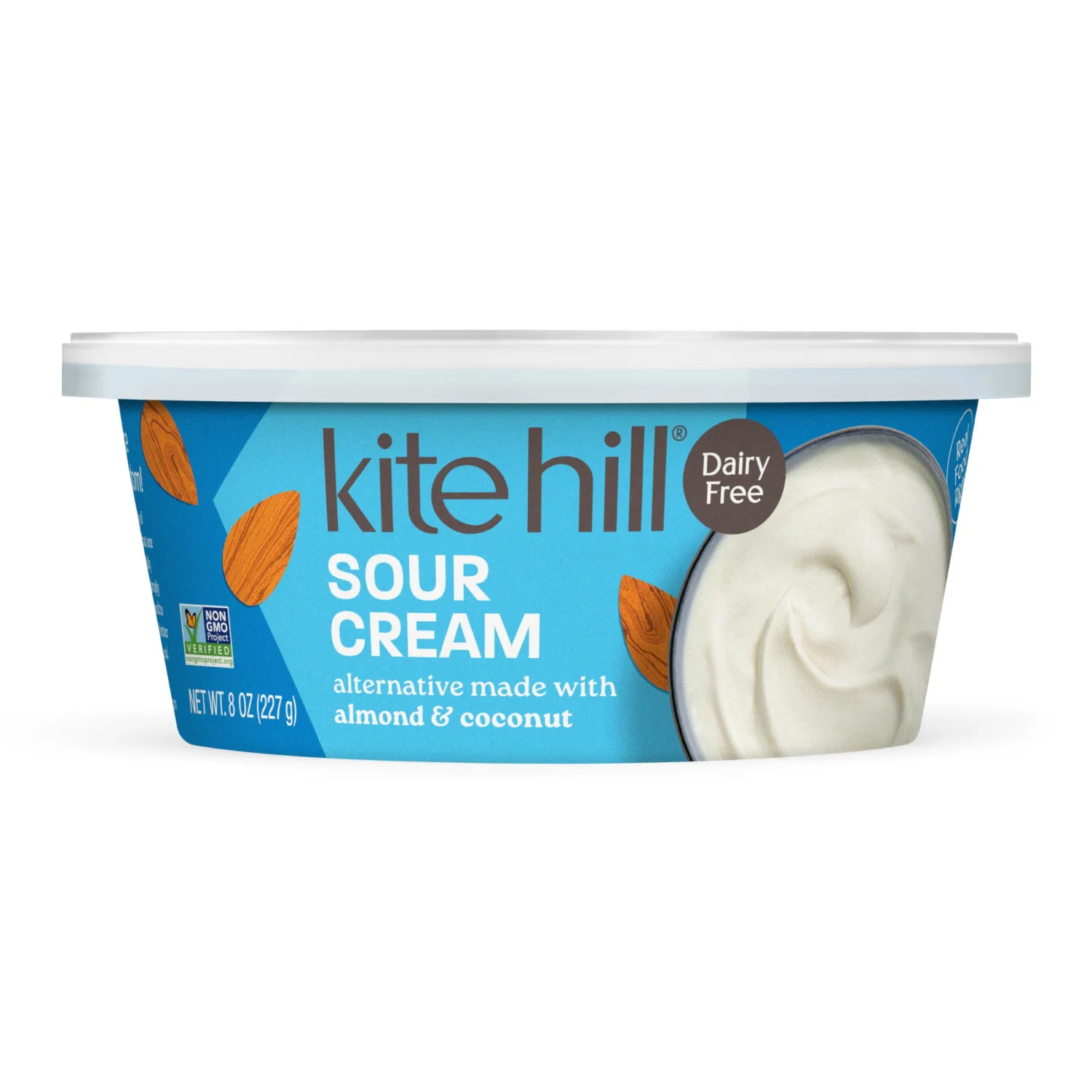 Kite Hill Almond Milk Sour Cream Alternative, 8 Ounces, Gluten Free, Non-GMO, Vegan