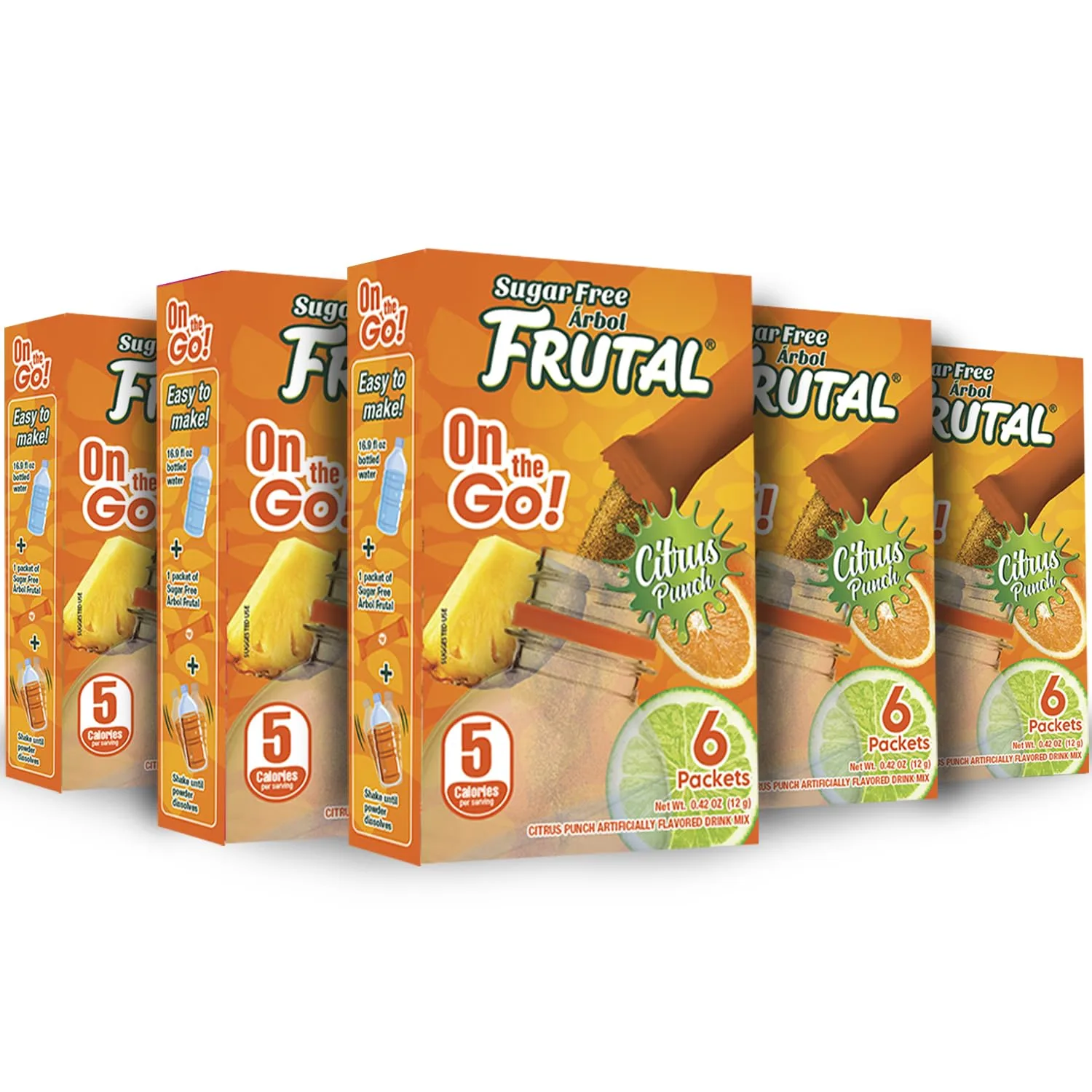 Frutal On-The-Go! | Powdered Drink Mix Citrus Punch Flavored - Sugar Free! – (30 Count of Stick Packs)