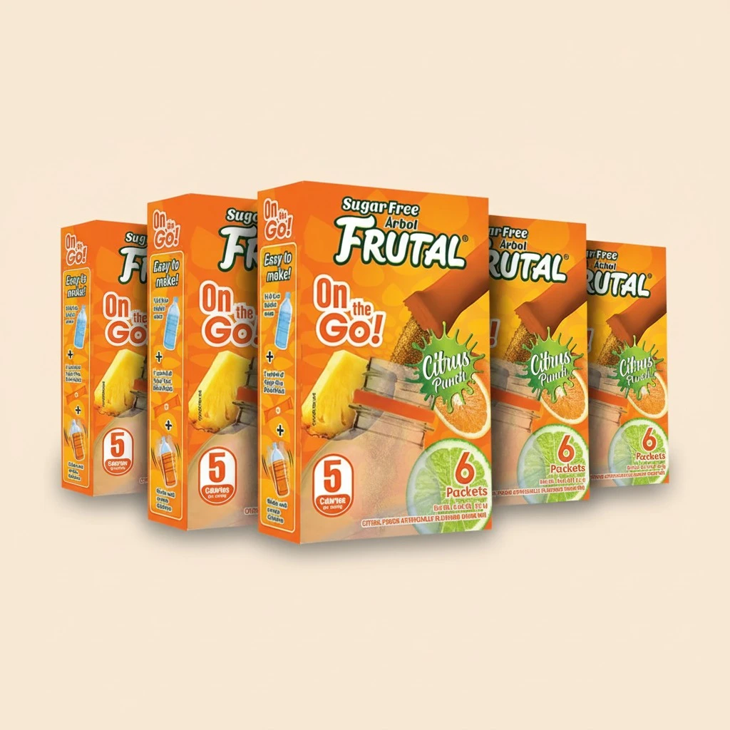 Frutal On-The-Go! | Powdered Drink Mix Citrus Punch Flavored - Sugar Free! – (30 Count of Stick Packs)