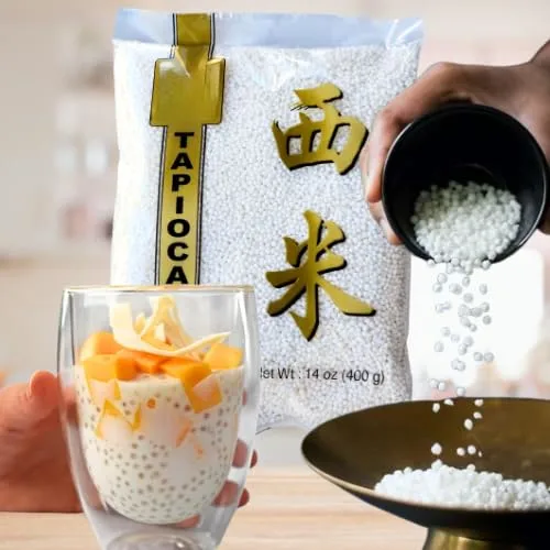 Small Tapioca Pearls (Mini Sago Balls / 小珍珠 / Sagu Bola/ Bột Báng) from Cassava - Chewy Perfection for Taiwanese Bubble Tea (波霸奶茶), Tapioca Pudding (木薯布丁), Desserts, Smoothies, and Sweet & Savory Dishes - Ideal for Sago Gula Melaka (椰糖西米), Chè, Puddings, Sago Soup (西米汤), Thai Desserts, Filipino Halo-Halo - Translucent, Flavor-Absorbent & Incredibly Versatile - Perfect for Thickening Soups, Sauces, Stews, Stir-Fries, Curries, and Gravies - Gluten-Free, Vegan-Friendly & Great for Asian Delicacies like Coconut Desserts (椰子甜品), Fruit Salads (水果沙拉), Bubble Tea Variations, and Frozen Treats - Create Unique Dishes Like Sago Pudding with Mango, Sweet Coconut Sago, Exotic Desserts for Every Occasion, and Sago with Fresh Fruits!