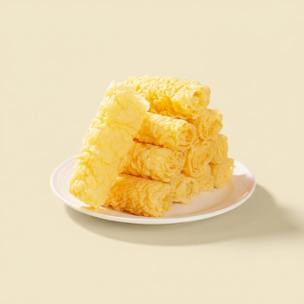 MQZHUK Puff tofu fried tofu skin,fried soybean curd 8.46oz original soybean skin firm 脆皮卷，响铃卷