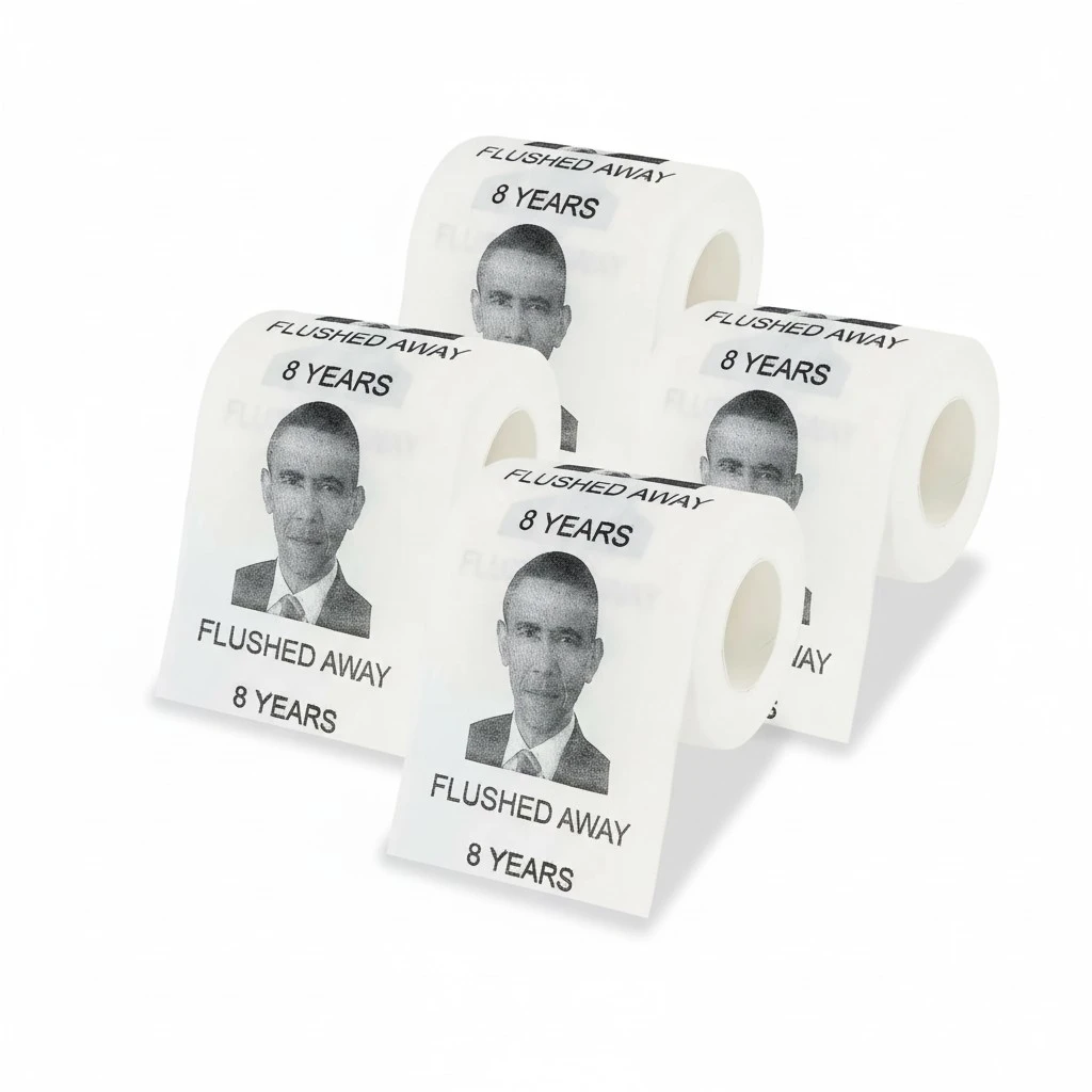 Fairly Odd Novelties Barack Obama 8 Years Flushed Away Toilet Paper (3 Pack)