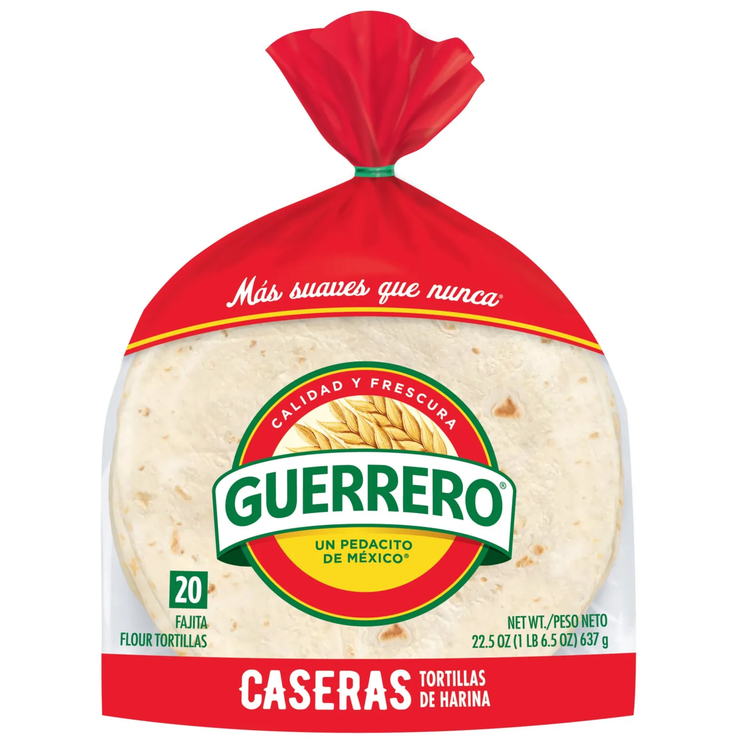 Guerrero Caseras Fajita Flour Tortillas, Trans Fat Free, Authentic, Small Size, 20 Count